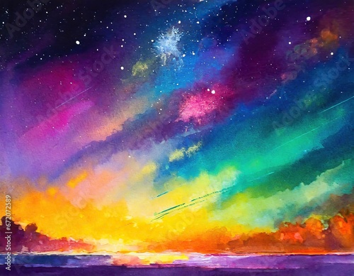 illustrationn of colorful night sly