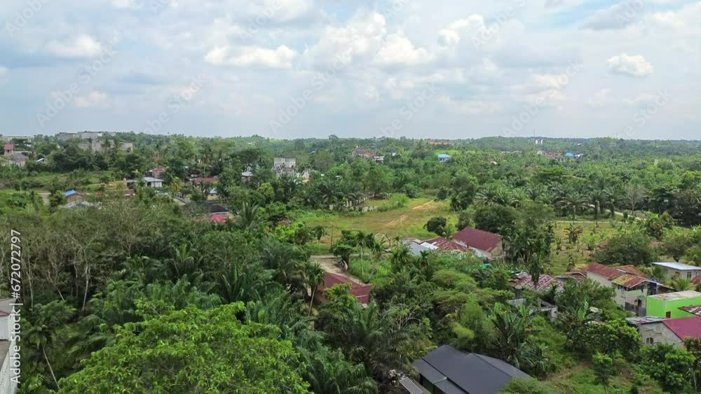 Aerial 4k video of the palm oil plantation in Pekanbaru, Riau, Indonesia. Aerial 4k video of the palm oil plantation in Pekanbaru, Riau, Indonesia.