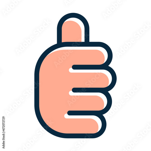 Hand Gesture Vector Thick Line Filled Dark Colors