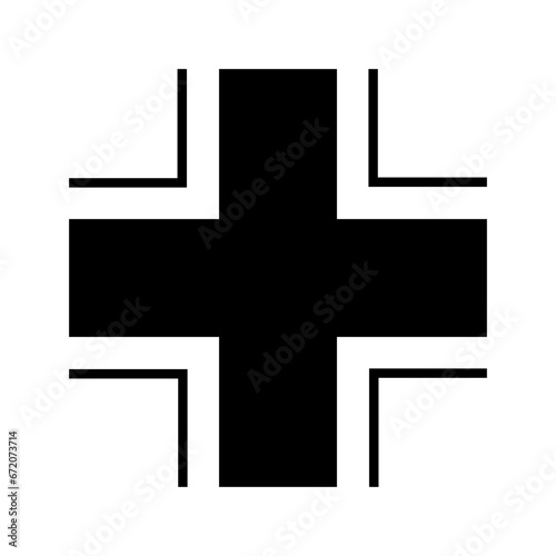 German style cross icon (Balkenkreuz). Vector illustration of the WWII german airplanes symbol isolated