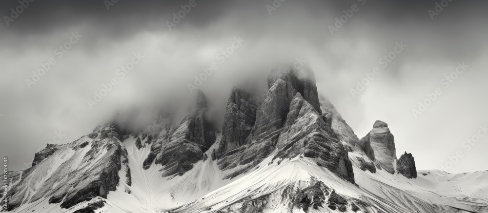 Observe the sight of Sass Pordoi located in Val di Fassa and surrounded by the majestic Sella Dolomites Experience the breathtaking beauty of these mountain ranges nestled in the Alps of It - obrazy, fototapety, plakaty 