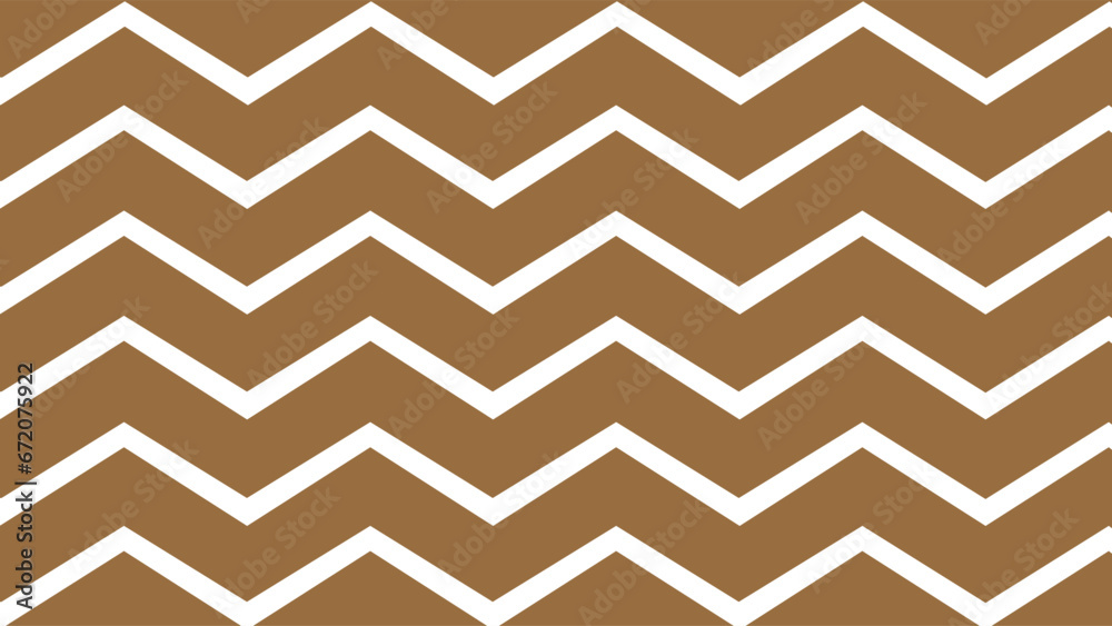 Brown and white zigzag wave geometric pattern background Brown and white zigzag wave geometric pattern background