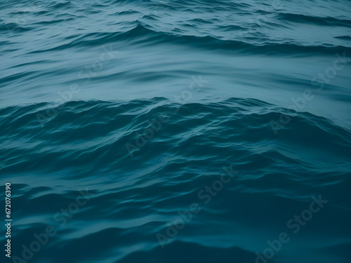 Water surface blue wave macro. Beautiful blue river water photo background with soft waves. Macro blue wave pattern with motion blur. © SandyHappy