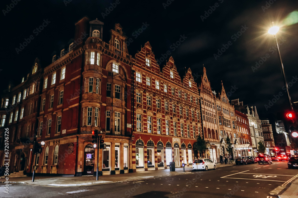London, United Kingdom - September 25, 2023: beautiful Mayfair district in the West End of London, on an autumn warm day