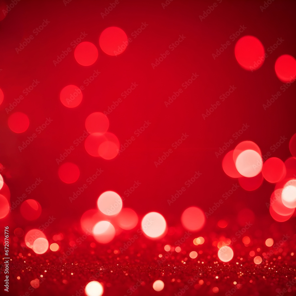 Blured chrismas background. Red glitter shiny bokeh. Bright red background with soft round bokeh lanterns. Chrismas lights bokeh. Blured chrismas background. Red glitter shiny bokeh. Bright red background with soft round bokeh lanterns. Chrismas lights bokeh.