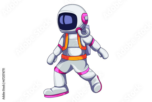 Cute Astronaut Character Design Illustration