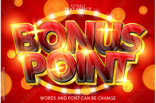 bonus point editable text effect emboss modern style
