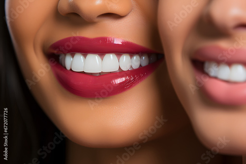 People with bright  genuine smiles  showcasing clean and healthy teeth.