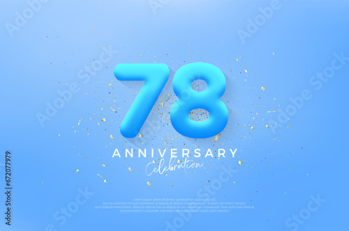 Simple and modern 78th anniversary, birthday celebration vector background. Premium vector for poster, banner, celebration greeting.