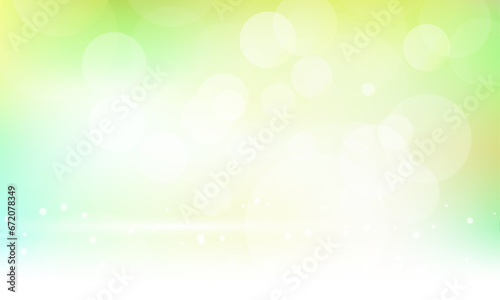 Vector natural spring greenish bokeh background with blurry white circles