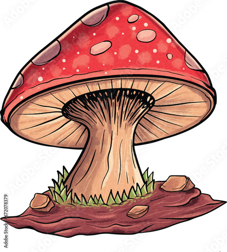 mushroom cartoon clip art, Sticker, png transparent background fall of oak leaves t-shirt design	
