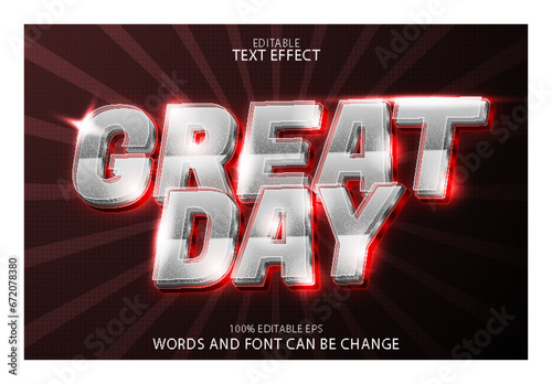 great day editable text effect emboss modern style