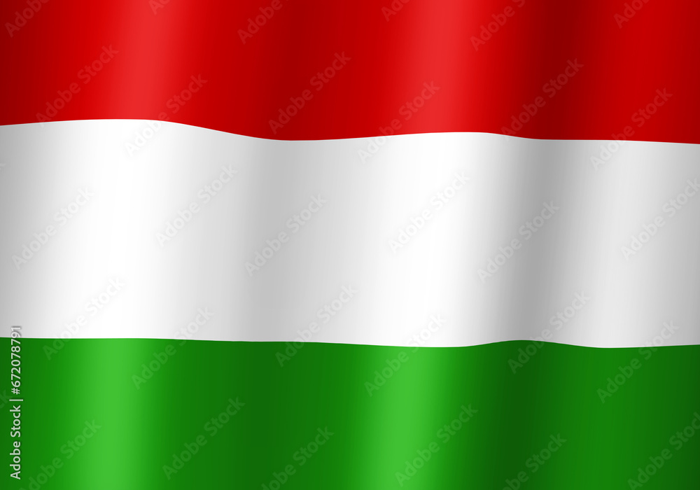 hungary national flag 3d illustration close up view hungary national flag 3d illustration close up view