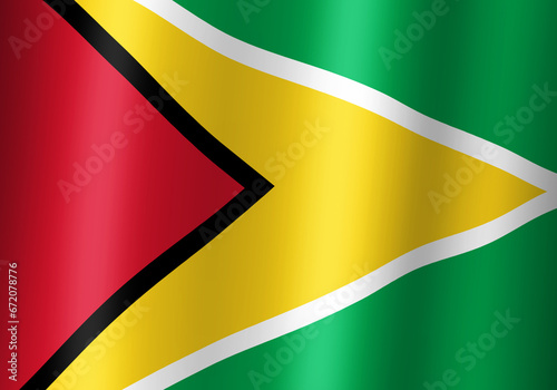 guyana national flag 3d illustration close up view photo