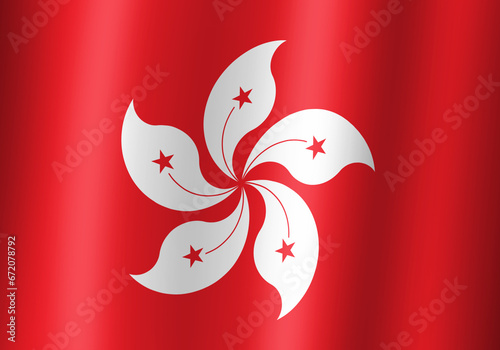 hong kong national flag 3d illustration close up view