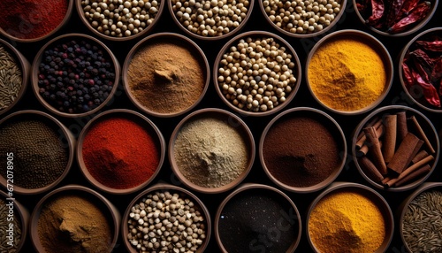 Photo of a Vibrant Display of Exotic Spices