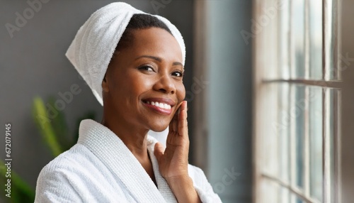  FILE #: 436721823 Preview Crop Find Similar DIMENSIONS 6000 x 4000px FILE TYPE JPEG CATEGORY People LICENSE TYPE Standard or Extended Happy smiling gorgeous middle aged woman wearing bathrobe an