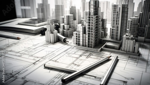 Photo of Architectural Masterpiece: A Cityscape Rising From the Blueprint photo
