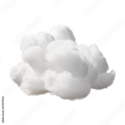 white cloud on transparent background Generative AI