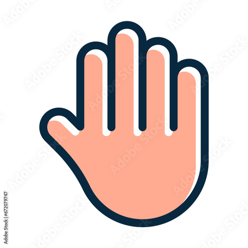 Hand Gesture Vector Thick Line Filled Dark Colors
