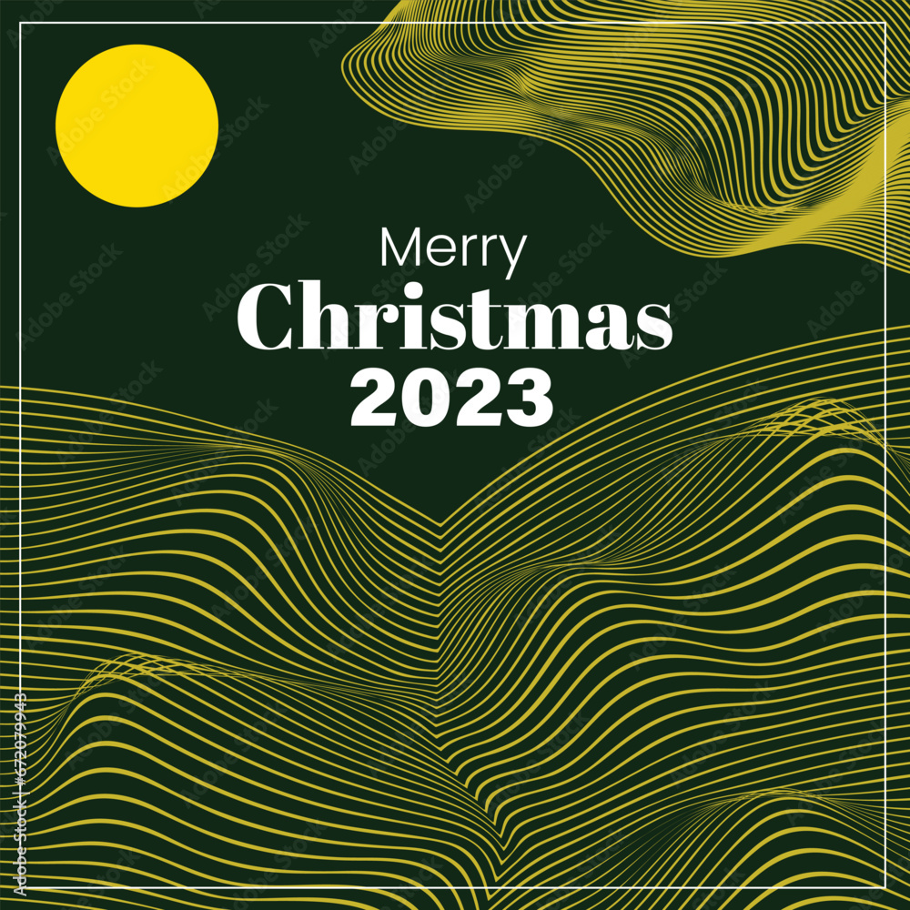 Merry Christmas 2023 Retro Style Futuristic Background Abstract