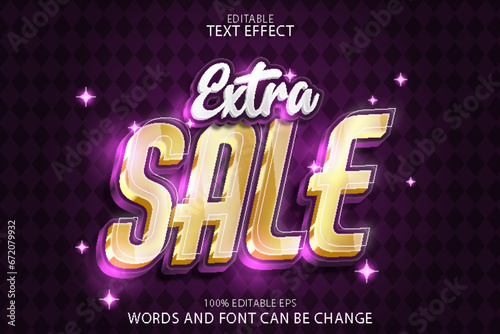 Obraz na płótnie extra sale editable text effect emboss modern style