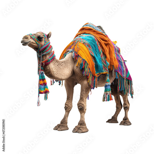Camel isolated on transparent background PNG Generative AI