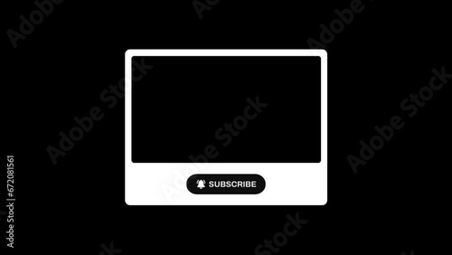 Subscribe Button And Notification Bell Animation With Alpha Matte Channel