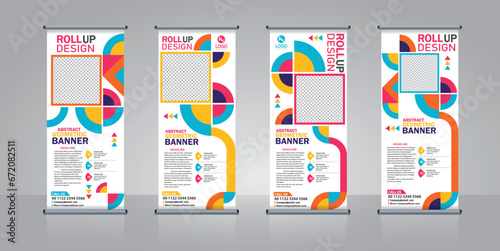 Roll up banner standee  template for advertising 