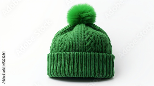 Knitted green hat