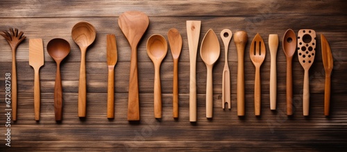 Kitchen utensils made of wood