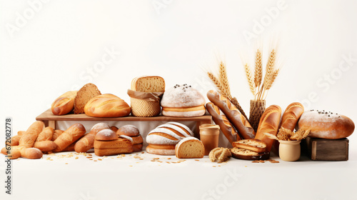 Shooting for the catalog. Bakery products on a white background
