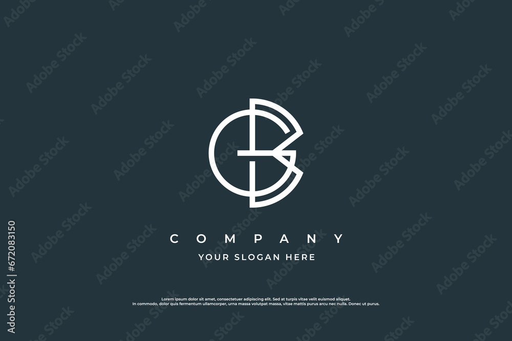 Initial Letter BG Logo or GB Monogram Logo Design Vector