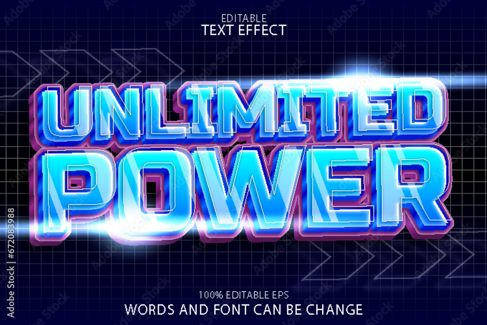 unlimited power editable text effect emboss modern style
