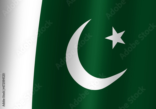 pakistan national flag 3d illustration close up view