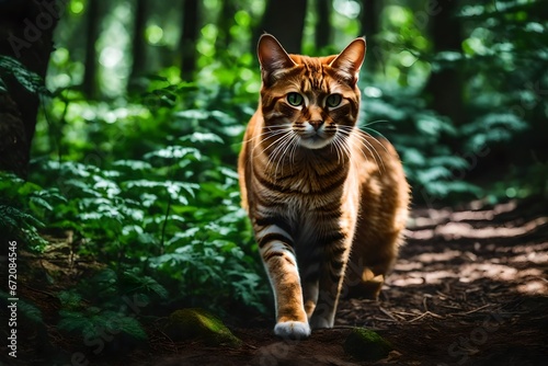 the beautifull cat in the forest