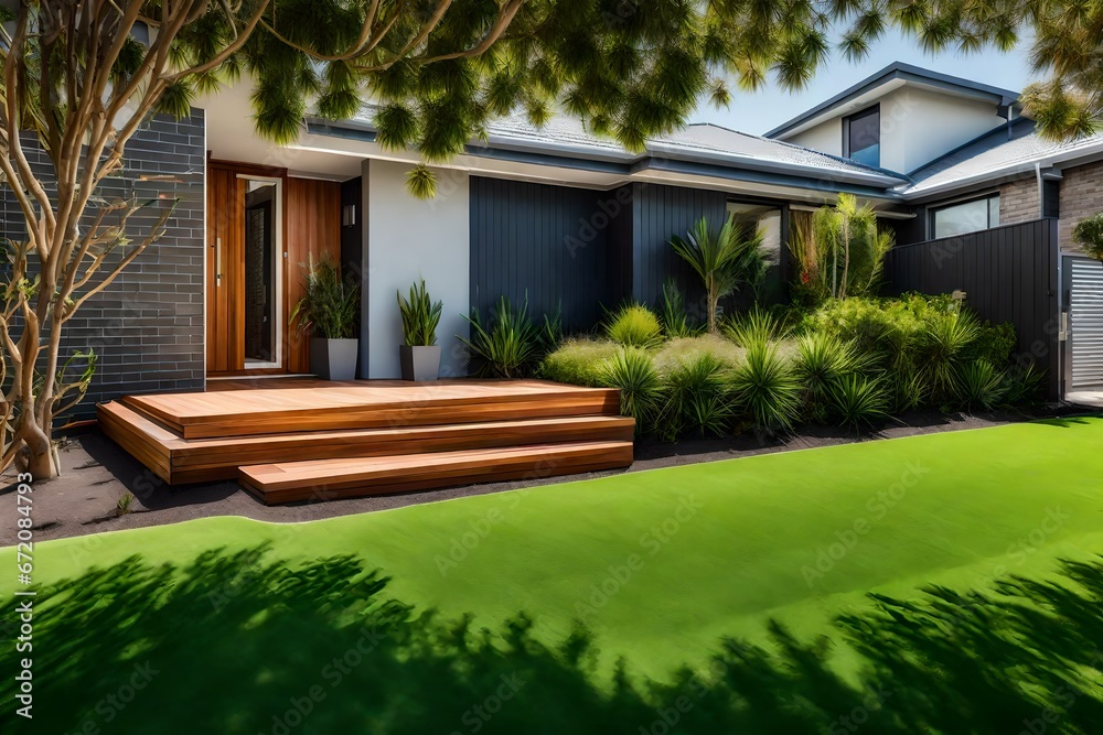 luxury home with a garden