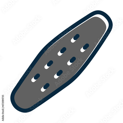 Nail File Vector Thick Line Filled Dark Colors