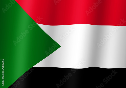 republic of the sudan national flag 3d illustration close up view