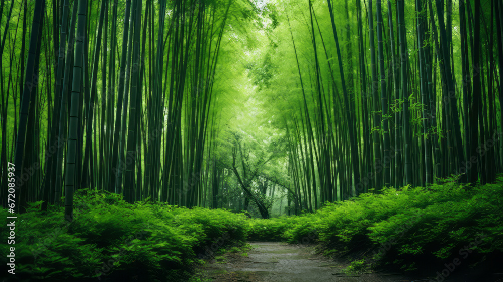 Fototapeta premium Beautiful bamboo forest at spring