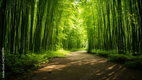 Beautiful bamboo forest at spring