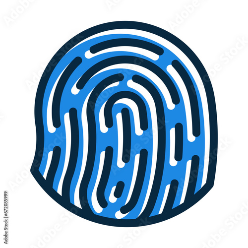 Biometric Identification Vector Thick Line Filled Dark Colors