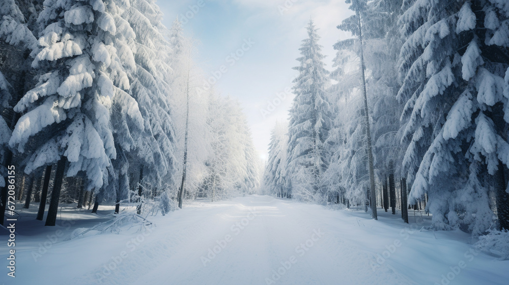 雪の積もった山の風景