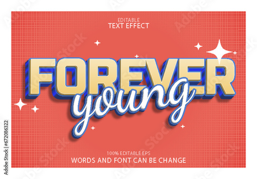 forever young editable text effect emboss modern style