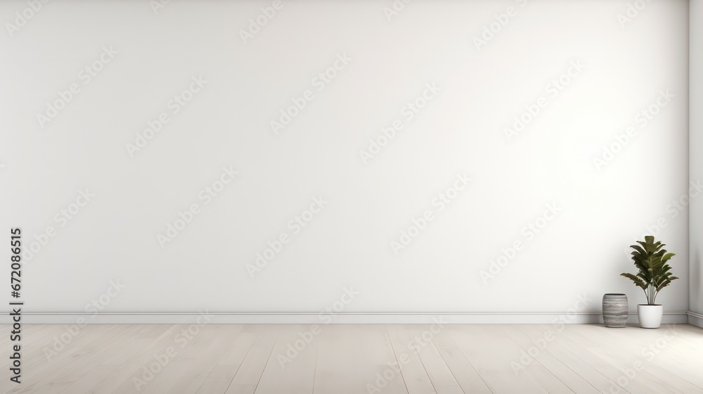 Minimalist and contemporary empty interior featuring a blank wall, ideal for illustration mock-ups and creative visualizations Minimalist and contemporary empty interior featuring a blank wall, ideal for illustration mock-ups and creative visualizations