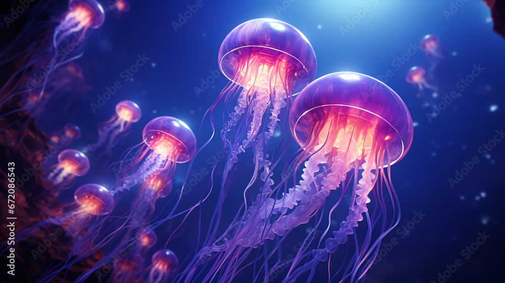 light jellyfish in the sea