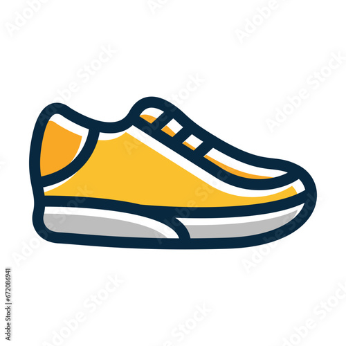 Sneakers Vector Thick Line Filled Dark Colors photo