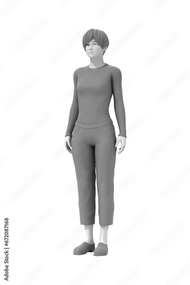 Woman standing, 3D computer graphic image of human body Woman standing, 3D computer graphic image of human body