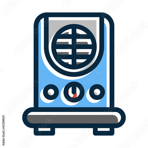 Air Cooler Vector Thick Line Filled Dark Colors