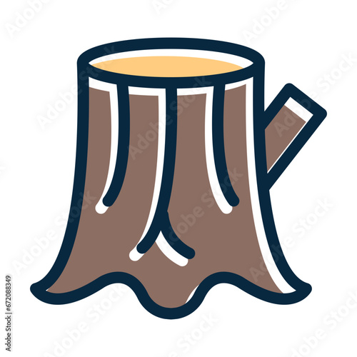 Stump Vector Thick Line Filled Dark Colors